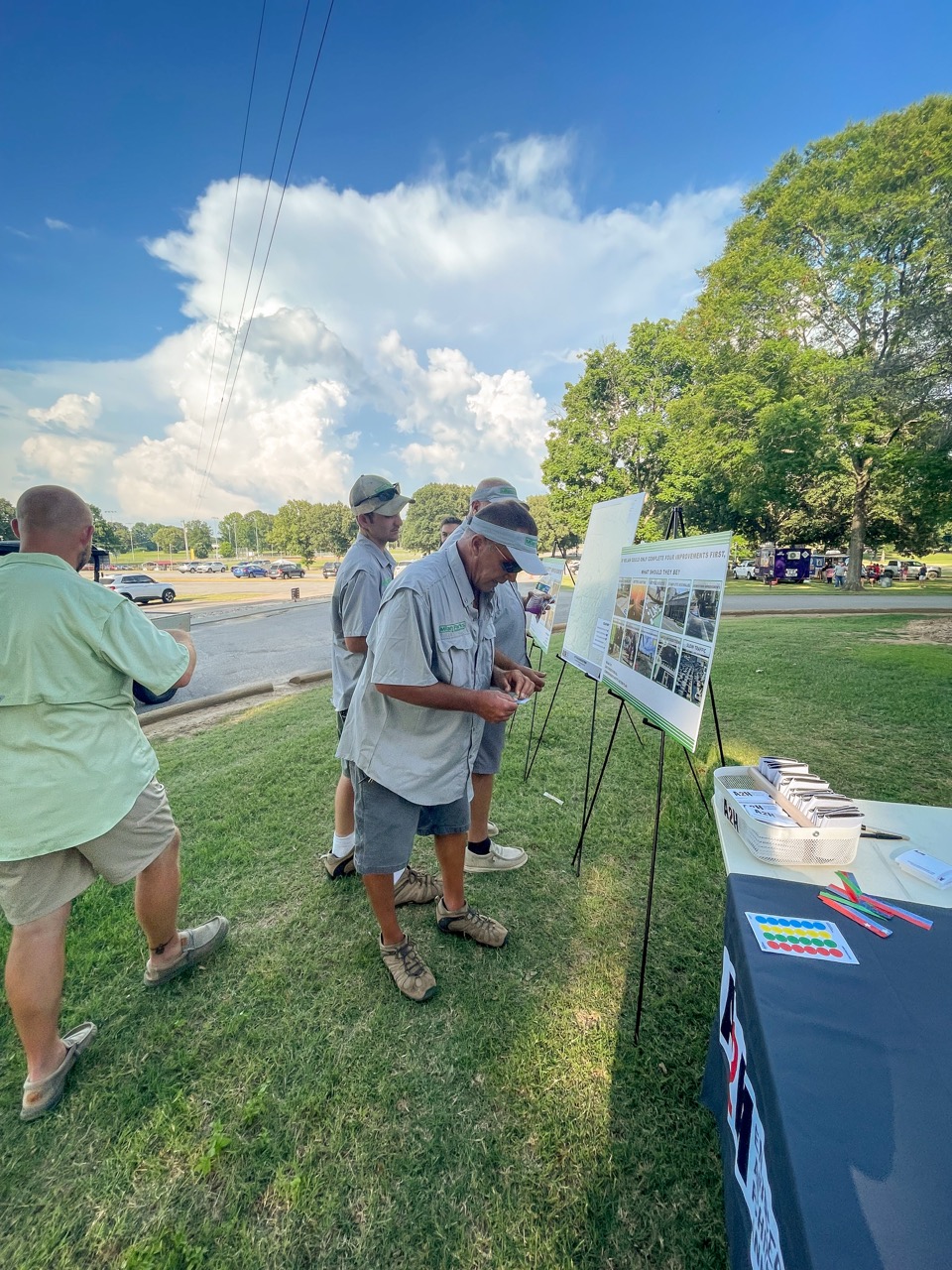 Milan residents sharing feedback with A2H at a public input meeting for the Safe Streets and Roads for All Action Plan and Parks and Recreation Systemwide Plan